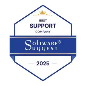 Best Support Company 2025 by SoftwareSuggest