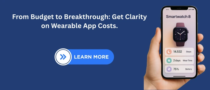 Contact form for wearable app development inquiry with fields for name, email, project details, and a submit button labeled “Get in Touch