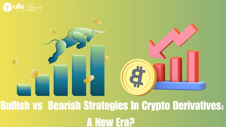 Crypto derivatives strategies showing bullish and bearish trading trends