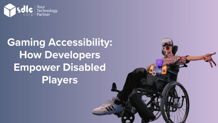 Game accessibility showing inclusive design features for disabled players