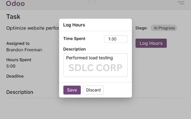 Logging Time on Tasks in Odoo Timesheets