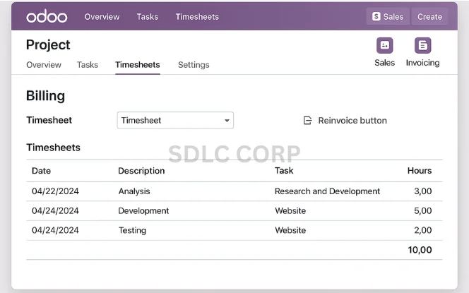 Odoo Project Integrated with Sales Module