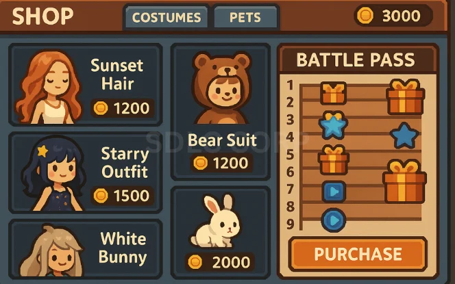 Infographic illustrating various game monetization strategies, including in-app purchases for virtual items, tiered subscription models, ad-supported gameplay, cosmetic microtransactions, loot box systems, paid DLC content, and affiliate revenue through in-game promotions