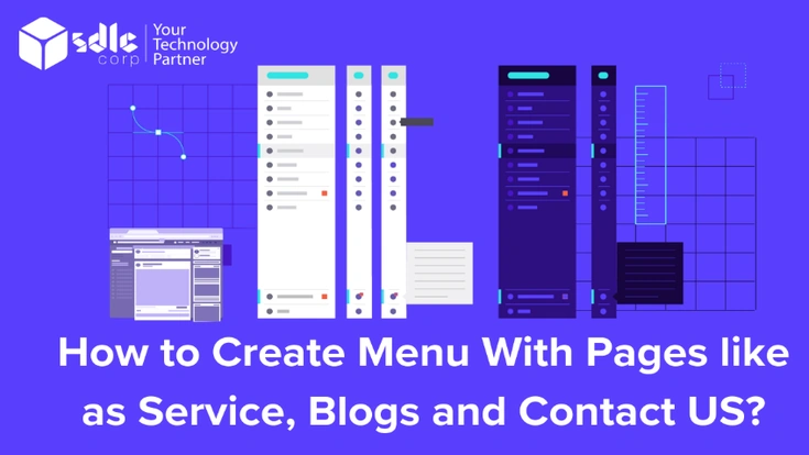 Creating a WordPress menu with service, blog, and contact pages