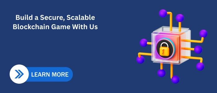 “3D blockchain security cube with connected nodes representing scalable Web3 game development.”