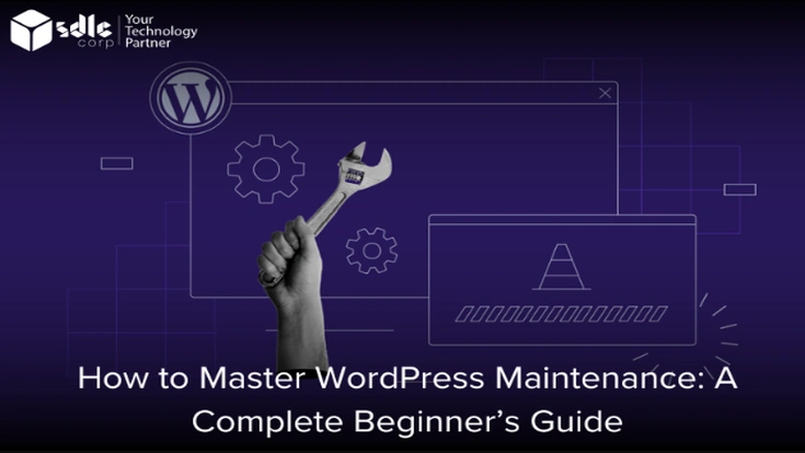 WordPress maintenance guide showing website updates, backups, security, and performance checks