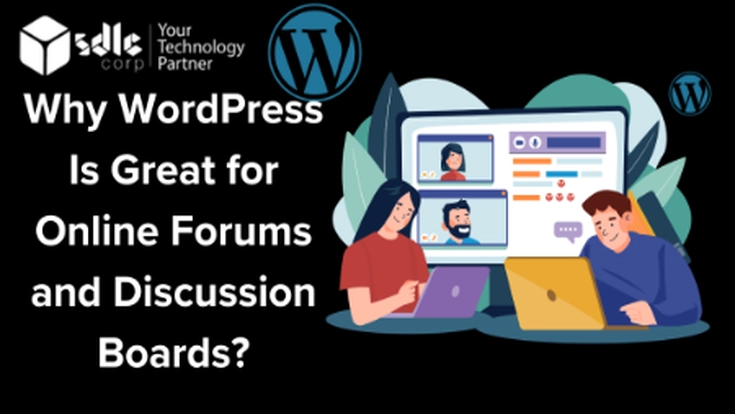 WordPress forum website showing online discussion boards, community members, bbPress, BuddyPress, and SEO features