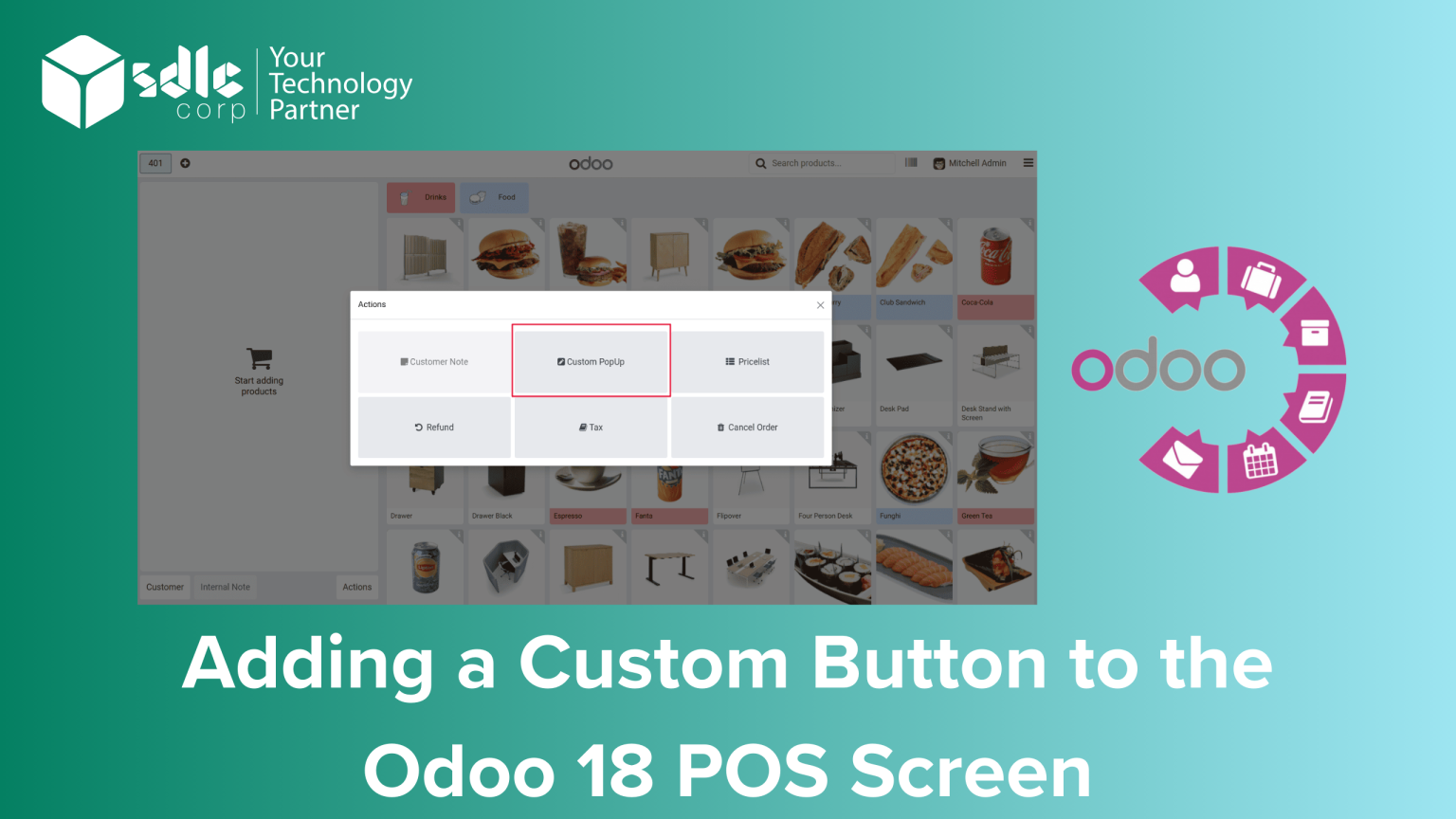 Adding a Custom Button to the Odoo 18 POS Screen - SDLC Corp