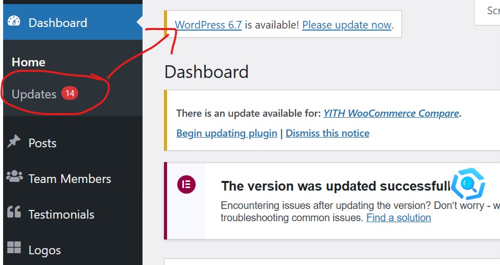 wordpress update