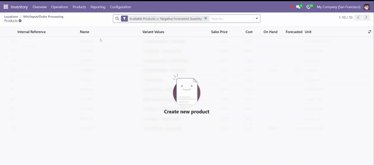 How to manage empty location in odoo 18 Inventory