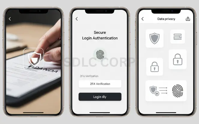 Legal and Security Considerations Illustration of compliance checks, data protection measures, and legal documentation to ensure security and regulatory adherence in a project