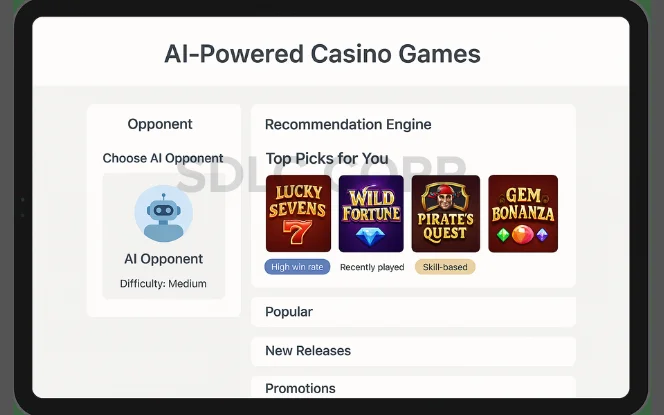  AI-powered casino game interface with adaptive gameplay and suggestions
