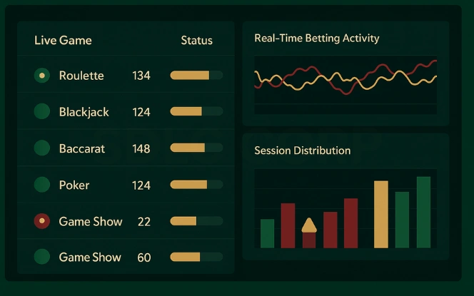 Live casino games supported through API integration including roulette blackjack and baccarat.