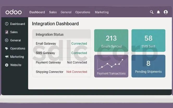 Odoo integration with third-party apps like payment gateways, CRMs, and legacy insurance systems for seamless data flow