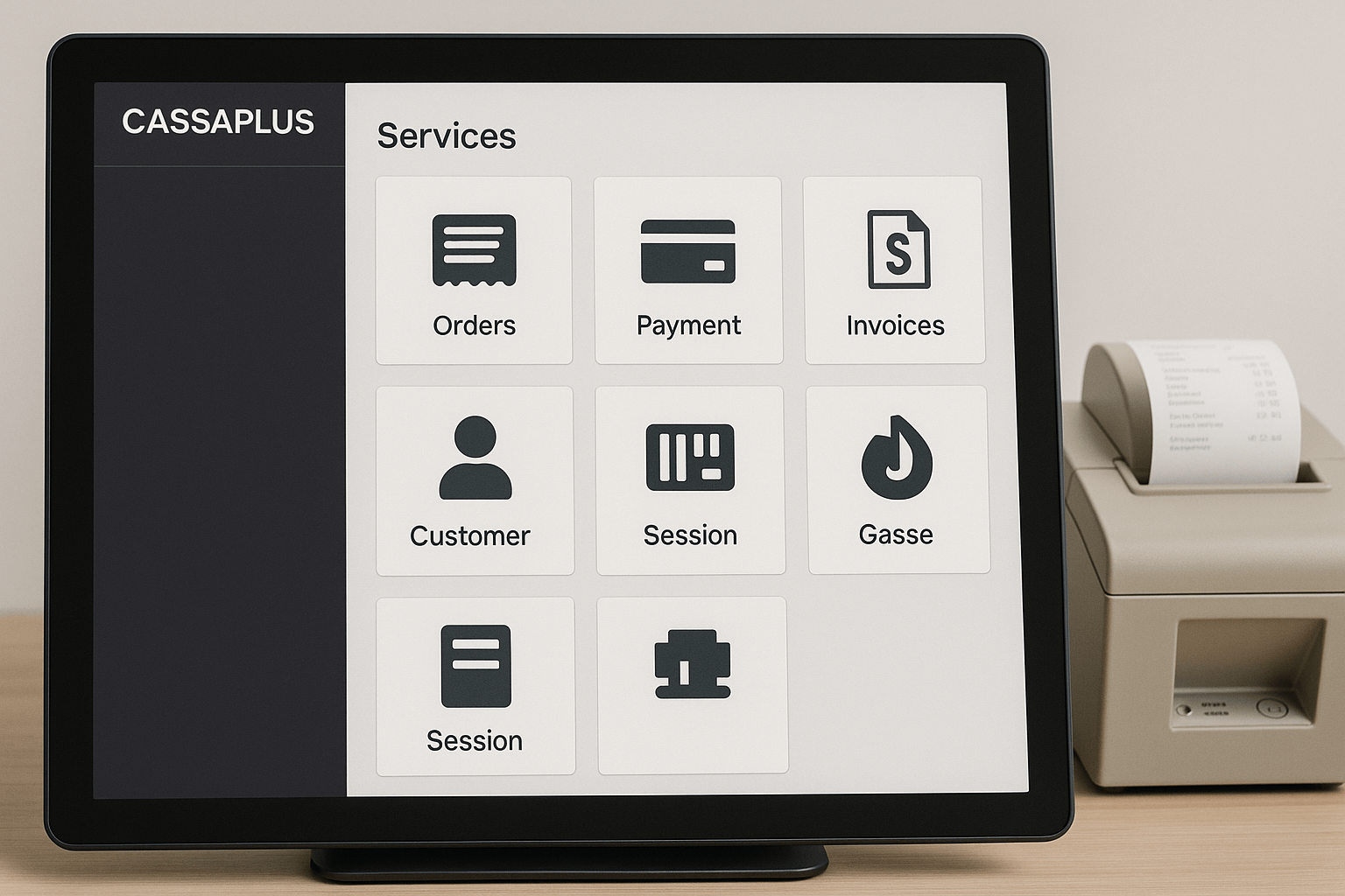 POS dashboard interface on a desktop