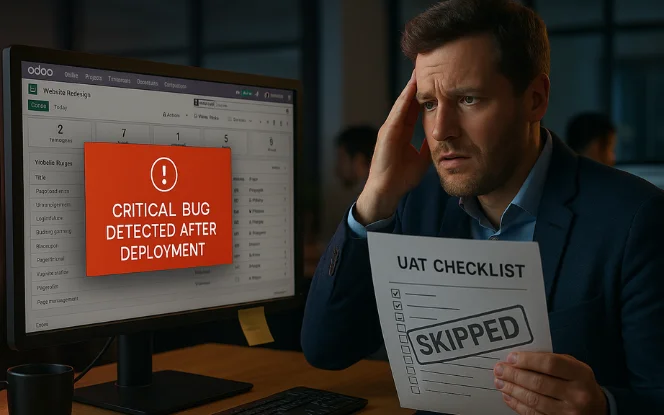 Frustrated man holds a