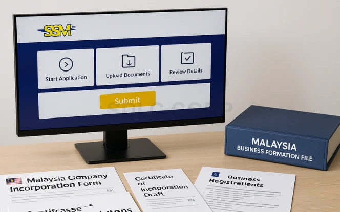 Registering a legal business entity for gambling operations in Malaysia with Companies Commission.
