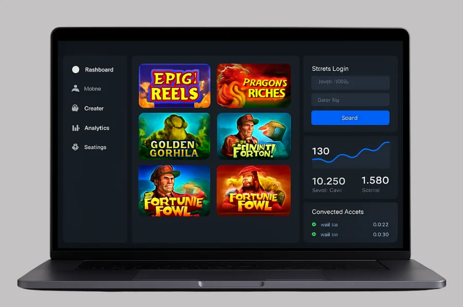 "SpinCity Cafe – complete internet cafe sweepstakes setup with games, management tools, and secure login"
