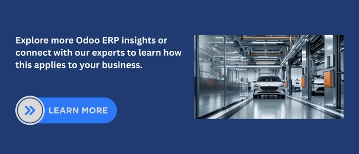 Call-to-action banner featuring automotive ERP consultation and production floor