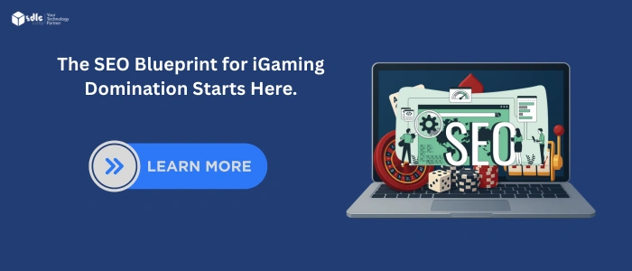 Contact form for SDLC Corp with fields for name, email, and project details, inviting users to request expert casino SEO services.