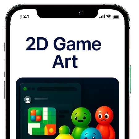 Colorful 2D game characters shown with a user interface displaying a Ludo-style board, representing visual assets for casual mobile games.
