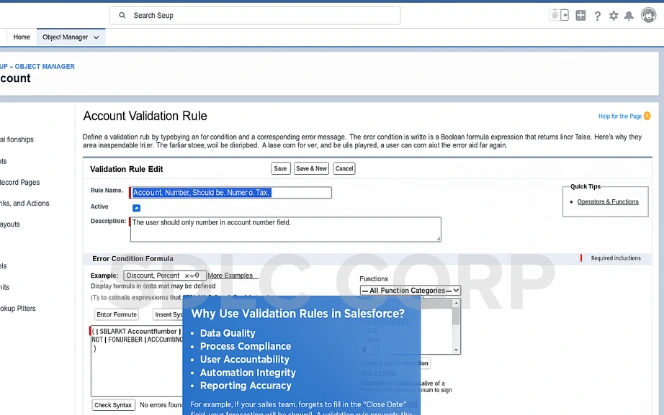 Salesforce Validation Salesforce Validation