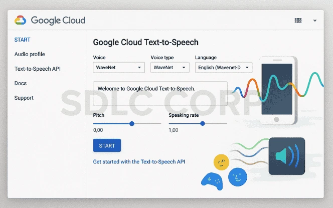 Text-to-Speech AI Google Cloud dashboard interface