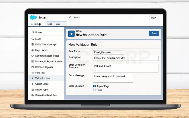create Salesforce Validation Rules
