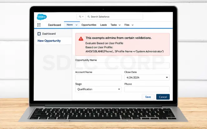 Salesforce validation Evaluate Based on User Profile