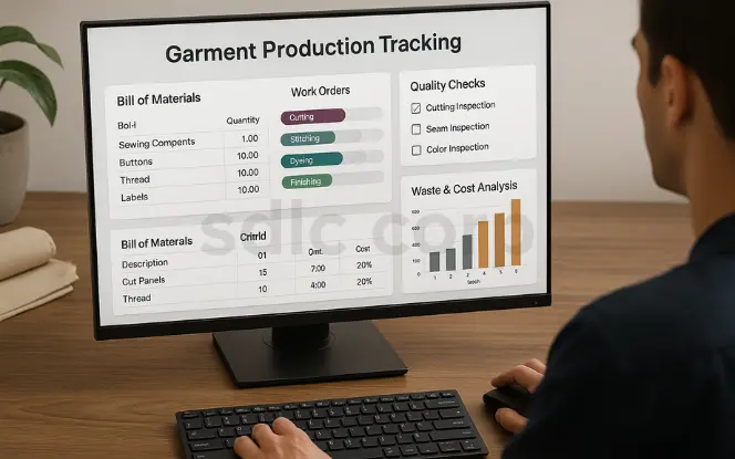 Garment production dashboard in Odoo ERP.