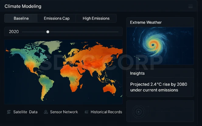 Climate Modeling and Scenario Simulation.