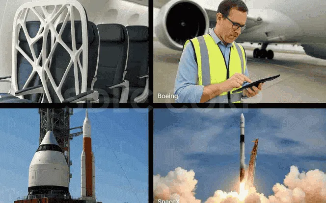 Generative AI in aerospace applications across Airbus, Boeing, NASA, and SpaceX with AI-driven innovations.