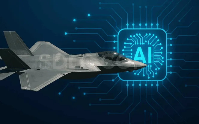 Generative AI in aerospace military aircraft design enhanced by AI stealth and performance simulations.