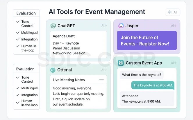 Tools and Platforms Supporting Generative AI in Events.