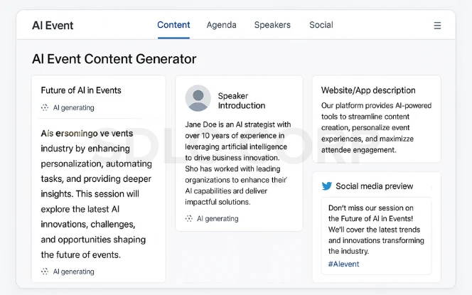 Event Content Creation.