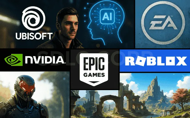 op companies like Ubisoft, EA, Epic Games, NVIDIA, and Roblox adopting Generative AI in gaming.