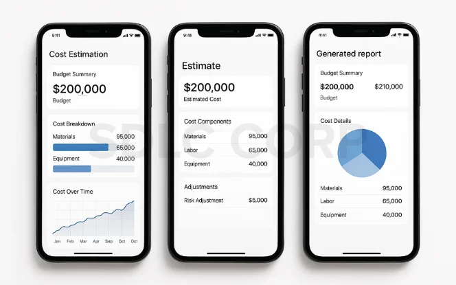 Mobile screen with AI in Cost Estimation: Accurate and Transparent Budgets