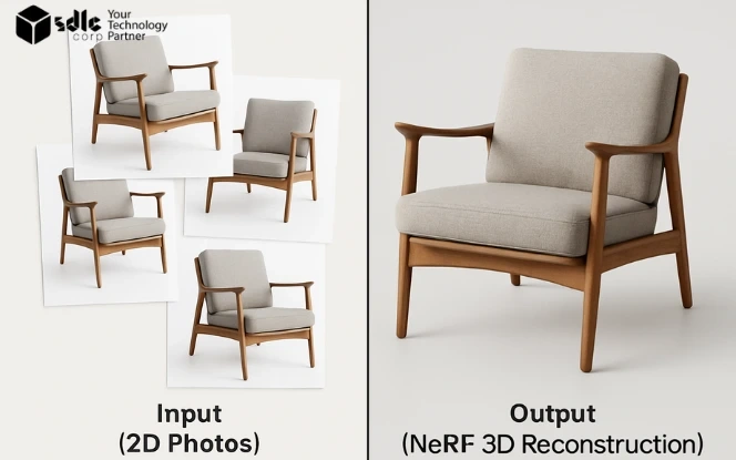 Neural Radiance Fields (NeRF) transform 2D photos into detailed 3D reconstructions.