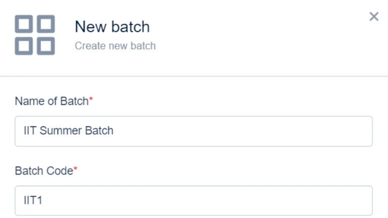 IMS new batch setup with fees and subjects