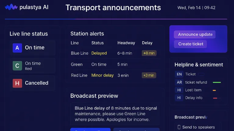 Transport announcements - Pulastya AI