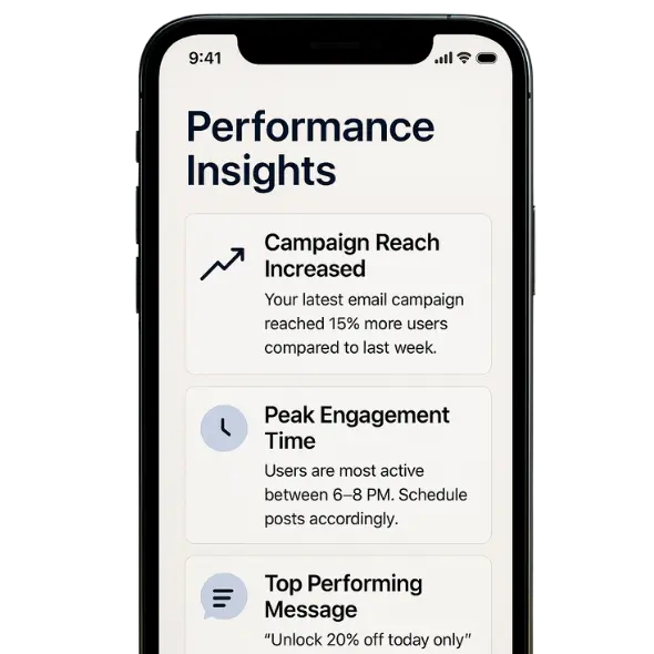 Performance insights screen.