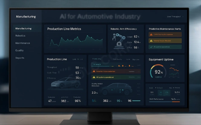 Smart vehicle dashboard with sensor fusion, radar lidar mapping, and lane detection panels