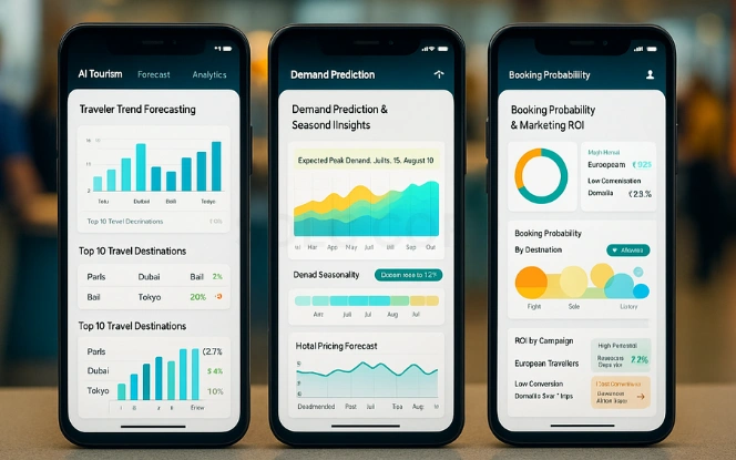 Predictive Analytics in Tourism Tourism predictive analytics dashboard with travel demand and booking trends