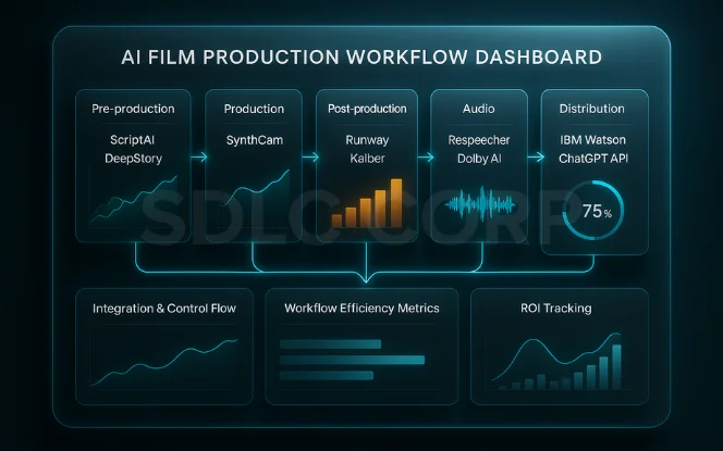  Dashboard comparing data quality issues and metadata optimization solutions, addressing copyright validation and ethical oversight in AI for Film and Production.  