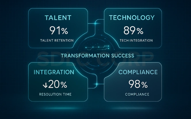 Managing Challenges in Transformation Managing transformation challenges in GCC India including talent retention, tech integration, compliance, and operational improvement.