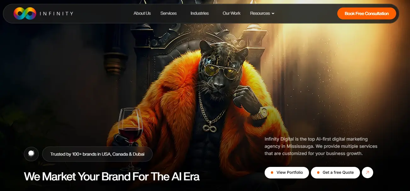 Infinity Digital company homepage preview