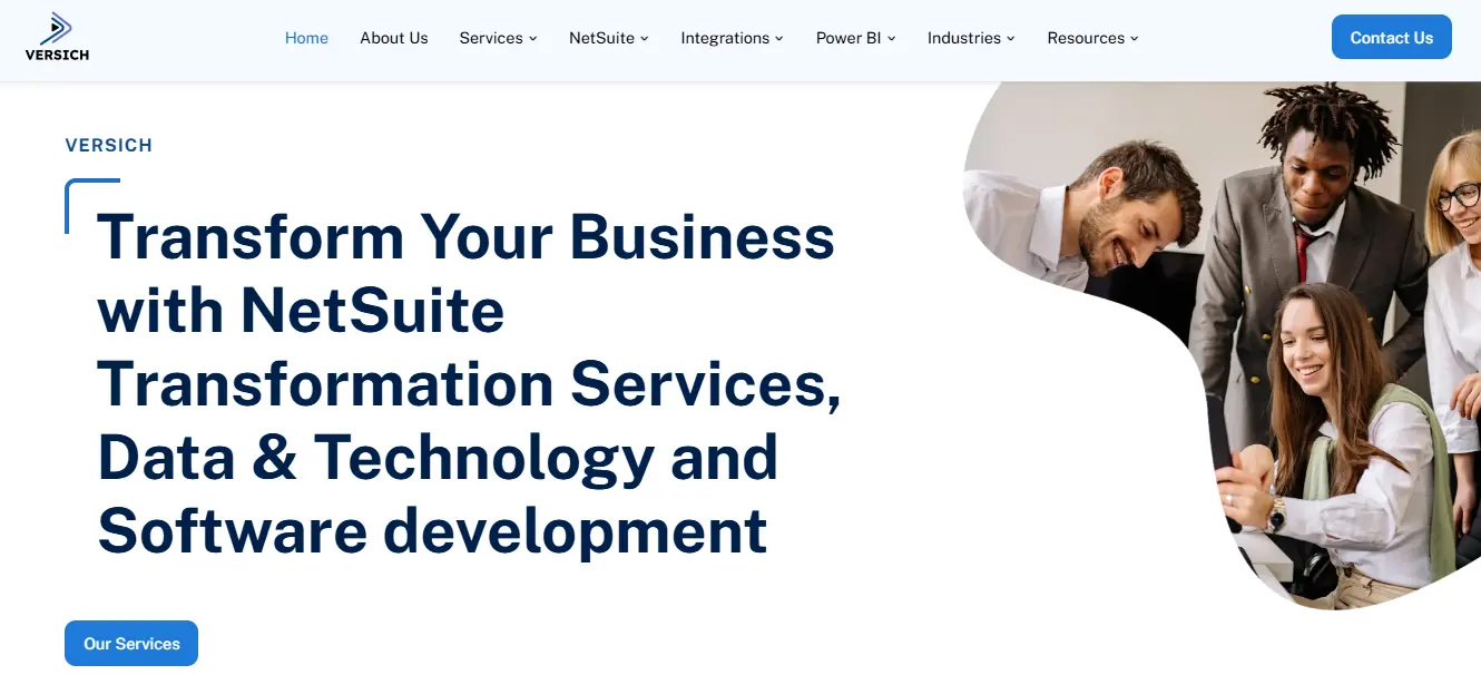 Versich AI development company homepage preview