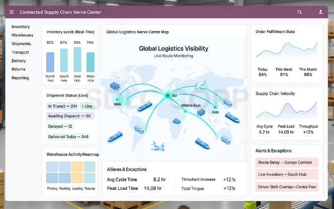 Visualizing Odoo for Logistics as a Connected Supply Chain Nerve Center