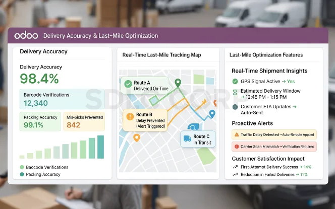 Delivery Accuracy & Last-Mile Optimization with Odoo for Logistics
