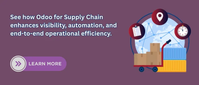 See how Odoo for Supply Chain enhances visibility, automation, and end-to-end operational efficiency.